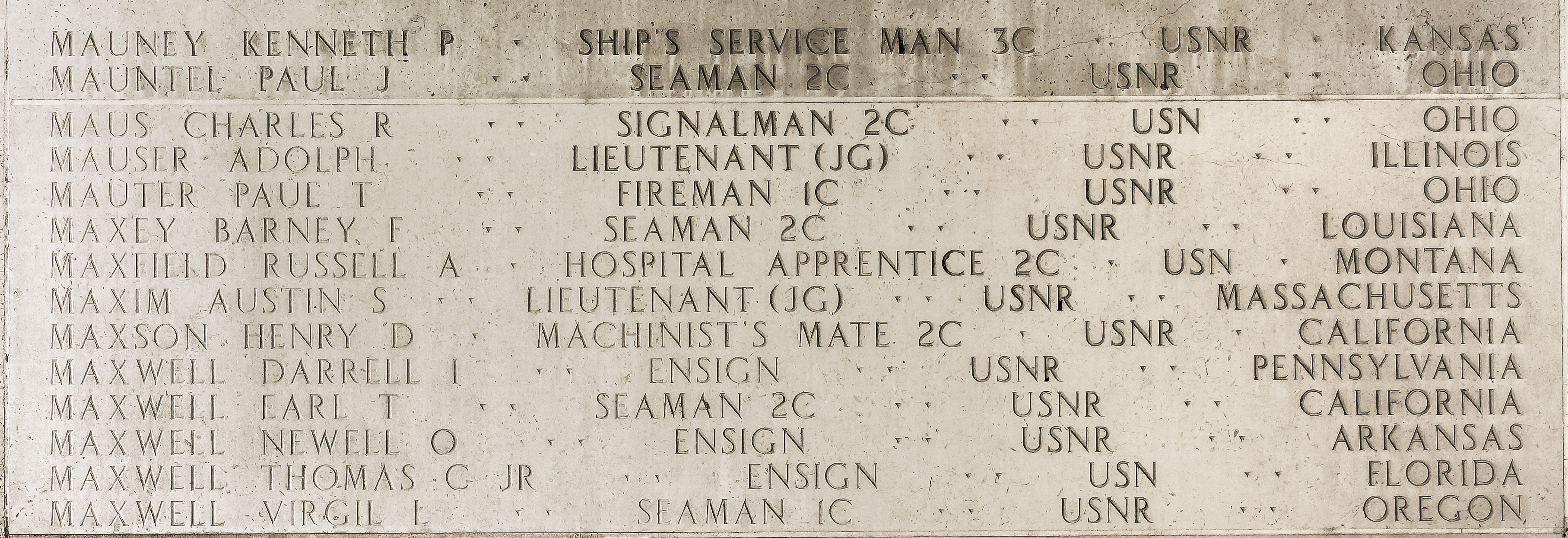 Barney F. Maxey, Seaman Second Class